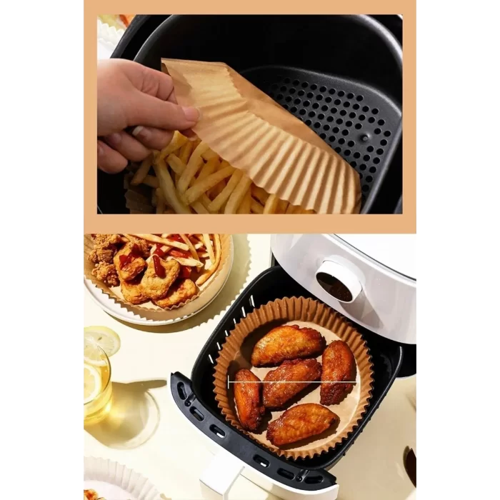 Airfryer Pişirme Kağıdı Hava Fritözü Yağ Geçirmez Kalıp Uyumlu Pratik Kullan