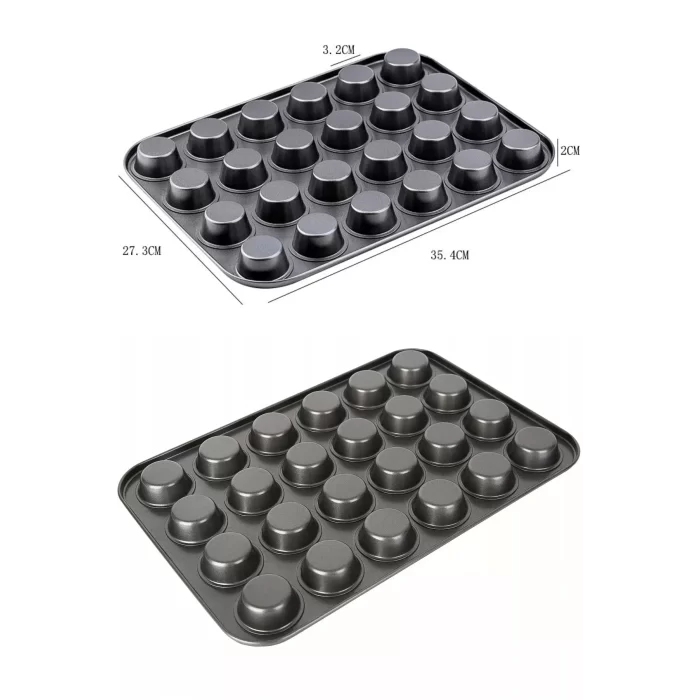 Muffin Kalıbı 24lü Mini Cupcake Fırın Kapsülü Kek Browni Kekstra Kurabiye Kalıbı Muffin Baking Pan