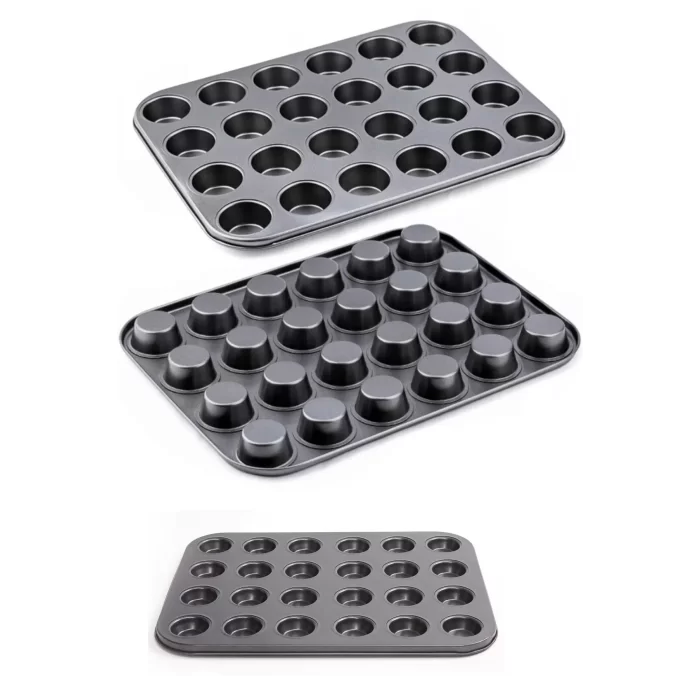 Muffin Kalıbı 24lü Mini Cupcake Fırın Kapsülü Kek Browni Kekstra Kurabiye Kalıbı Muffin Baking Pan