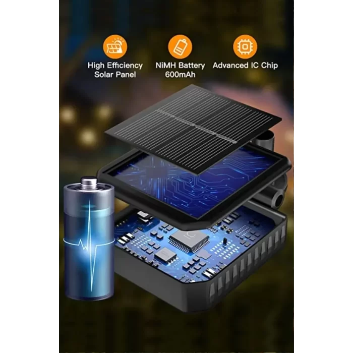 8 Ledli Solar Bahçe Işıkları Beyaz Dış Mekan Peyzaj 2 Modlu Bahçe Çiti