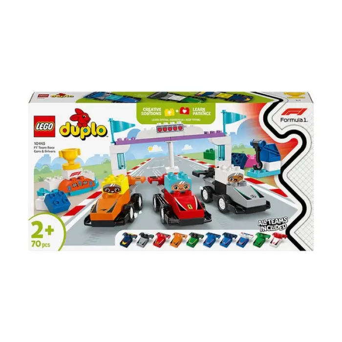 10445 LEGO® DUPLO F1® Takımı Yarış Arabaları ve Sürücüler