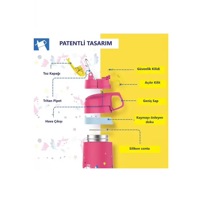MATARA PASLANMAZ ÇELİK 350 ML PEMBE