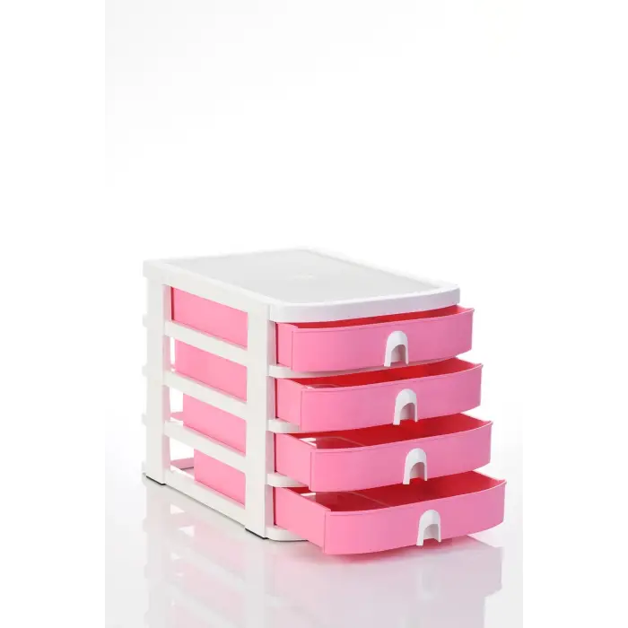 OPS EVRAK RAFI (CO 7400) M.ÜSTÜ A4 4 ÇEKMECE PASTEL PEMBE