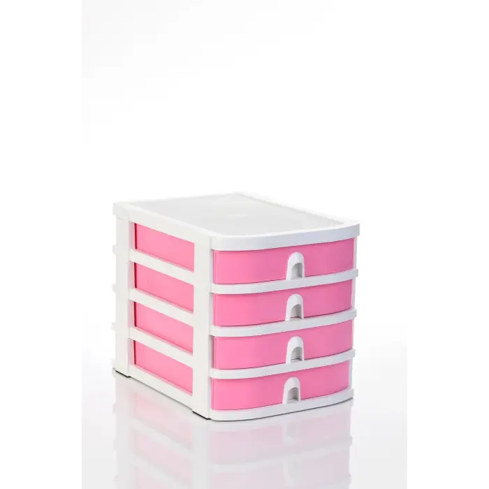 OPS EVRAK RAFI (CO 7400) M.ÜSTÜ A4 4 ÇEKMECE PASTEL PEMBE