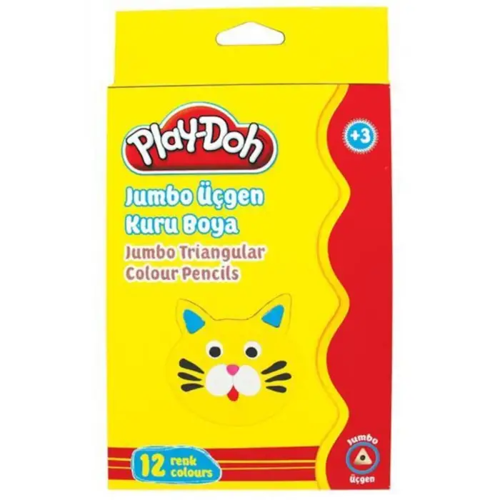 PLAY-DOH ÜÇGEN JUMBO KURUBOYA KALEMİ 12 RENK PLAY-KU008