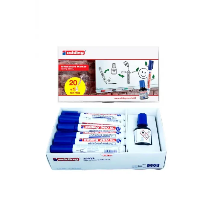 Edding Beyaz Tahta Kalemi (E-360Xl) Mavi 20Li