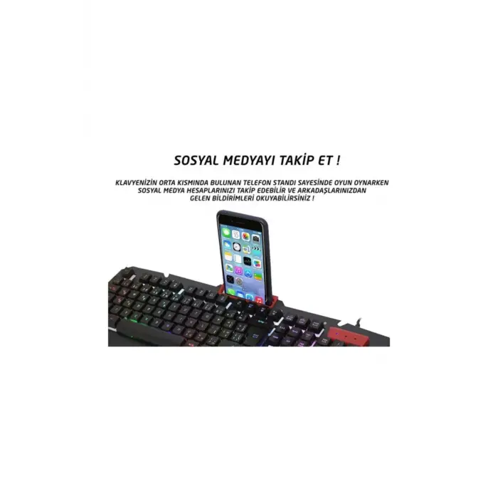 Everest Kb-r800 Metafor Usb Gökkuşağı Aydınlatmalı Q Metal Yüzey Gaming Oyuncu Klavyesi