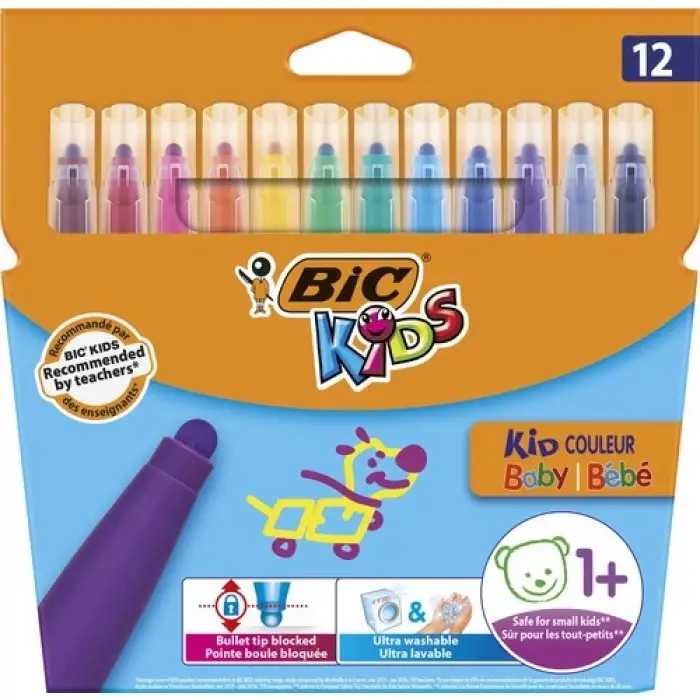 Bic Kids Kid Couleur Baby Keçeli Boya Kalemi 12 Renk