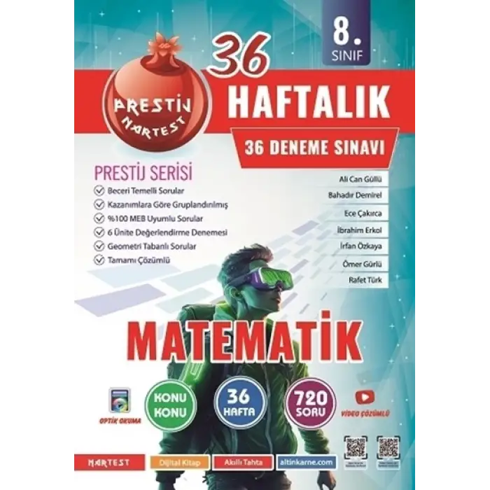 8.SINIF NAR TEST HAFTALIK MATEMATİK DENEMELERİ