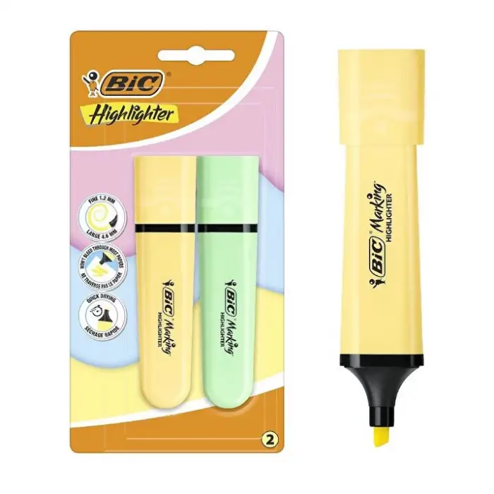 BIC FOSFORLU KALEM MARKING FLAT PASTEL 2 Lİ BLS. 517921
