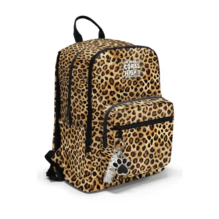 Coral High Kahverengi Leopar Desenli Çanta Seti