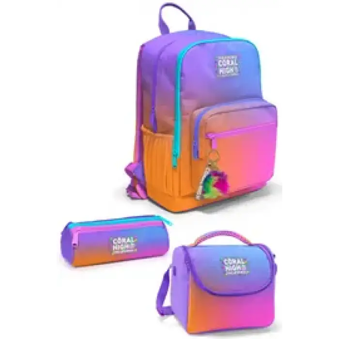Coral High Renk Geçişli Çanta Seti