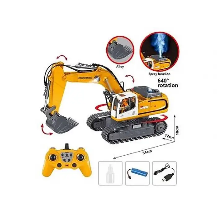 PASİFİK EXCAVATOR KUMANDALI KEPÇE Z6819A IŞIKLI ŞARJLI 2.4GHZ F/F 1:18 3+