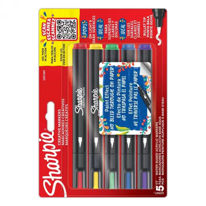 SHARPİE 2201069 CREATIVE AKRİLİK MARKER YUVARLAK UÇ SET 5Lİ