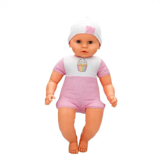 Sunman Denis Sesli Saçsız Et Bebek Beyaz Takımlı