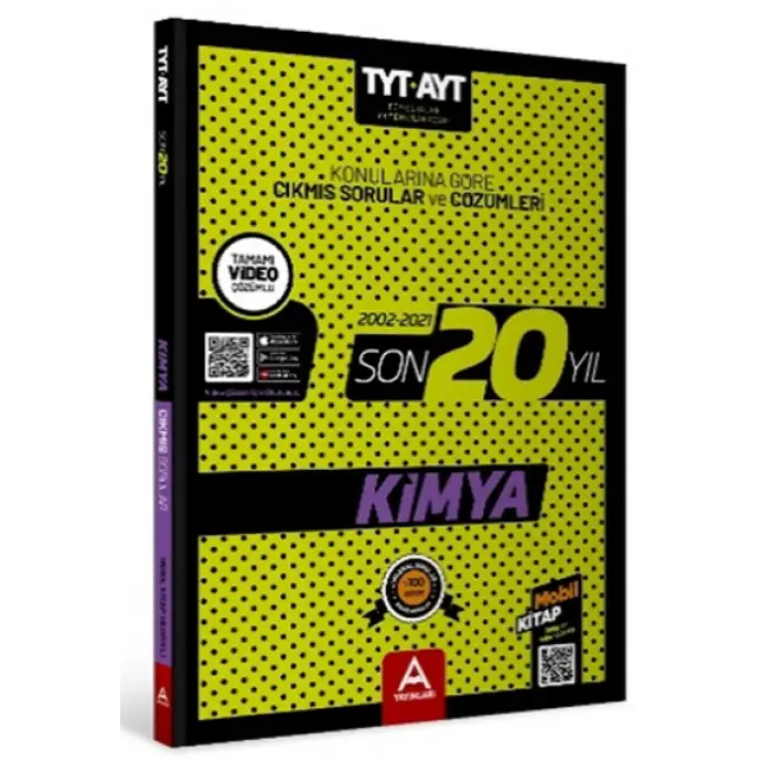 A Yayınları TYT AYT Kimya Son 20 Yıl Soru ve Çözümleri
