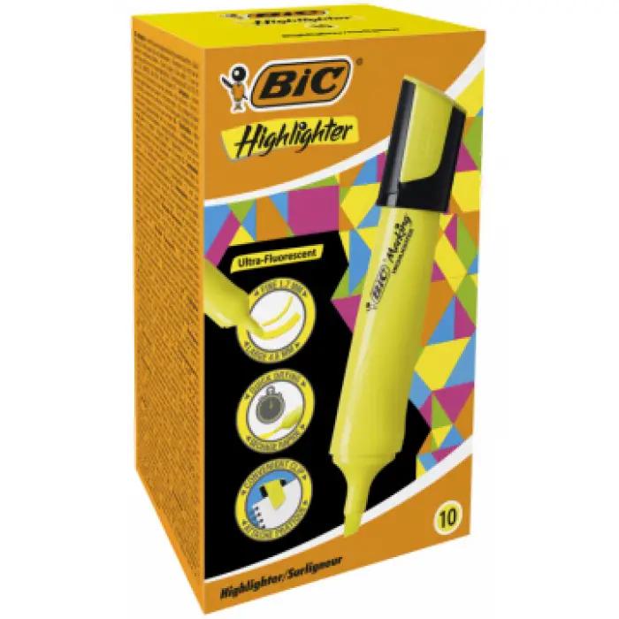 BIC FOSFORLU KALEM FLAT SARI