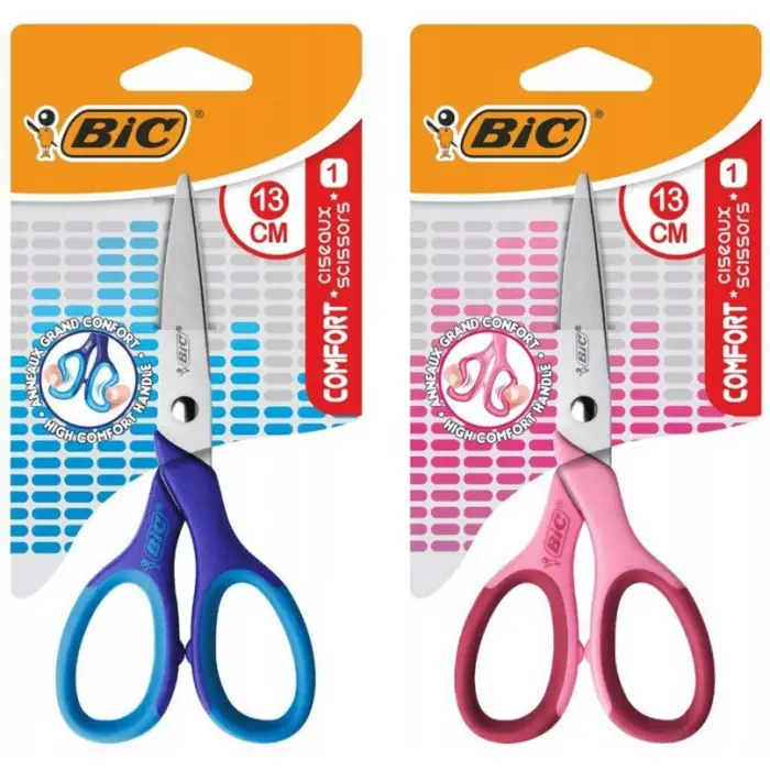 BIC MAKAS COMFORT CLASSIC 13CM 1Lİ BLİSTER ASORTİ PEMBE/MAVİ 9262781