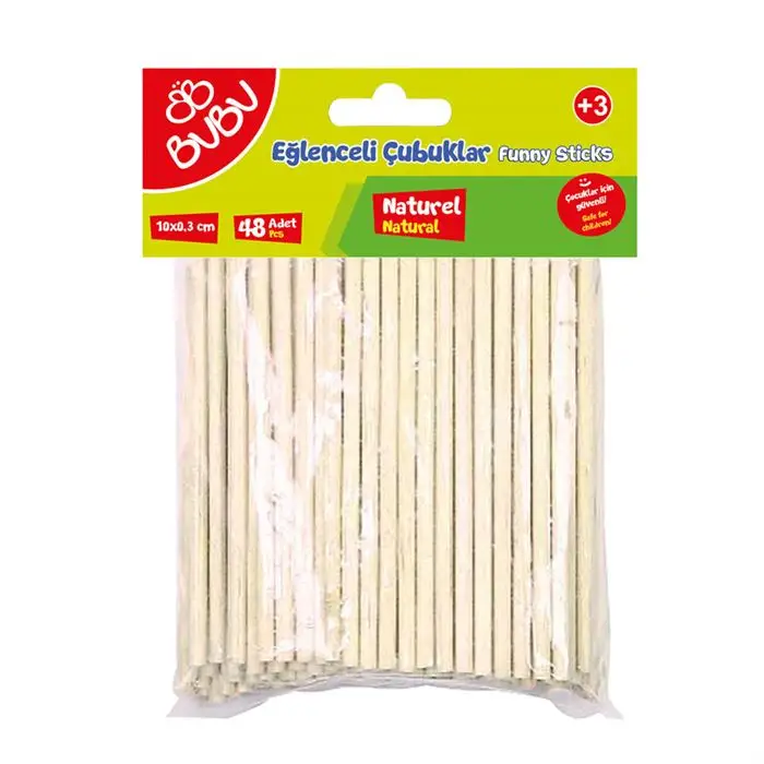 BU-BU EĞLENCELİ ÇUBUKLAR NATURAL 10x0,3CM