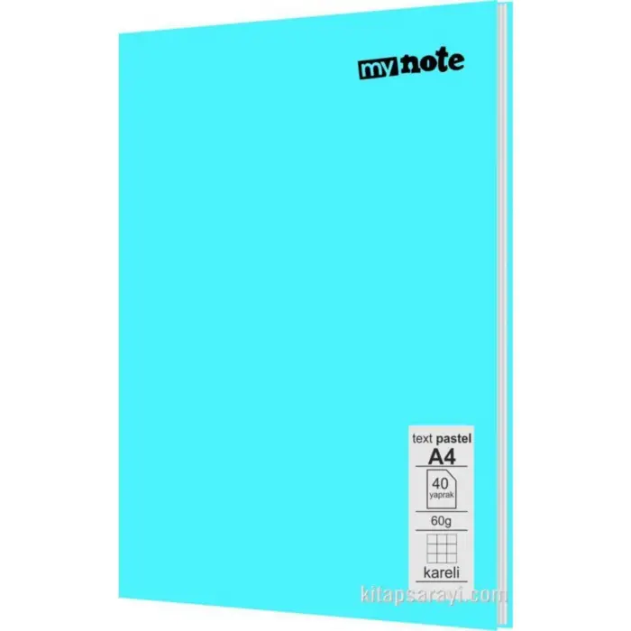 MYNOTE TEXT PASTEL DEFTER PP KAPAK TEL DİKİŞLİ A4 40 YP KARELİ