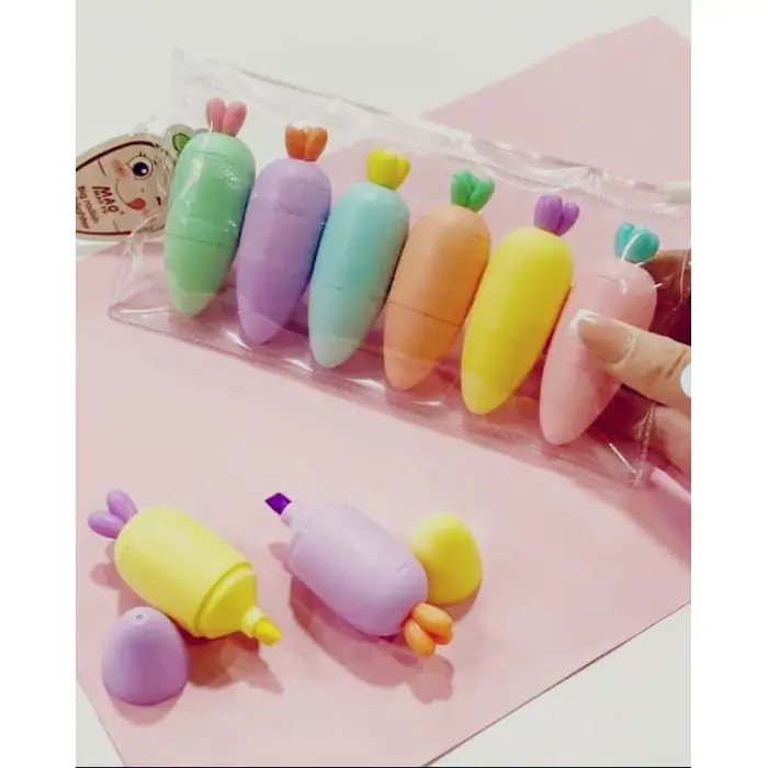 Renkli Havuç Fosforlu Kalem 6 Renk