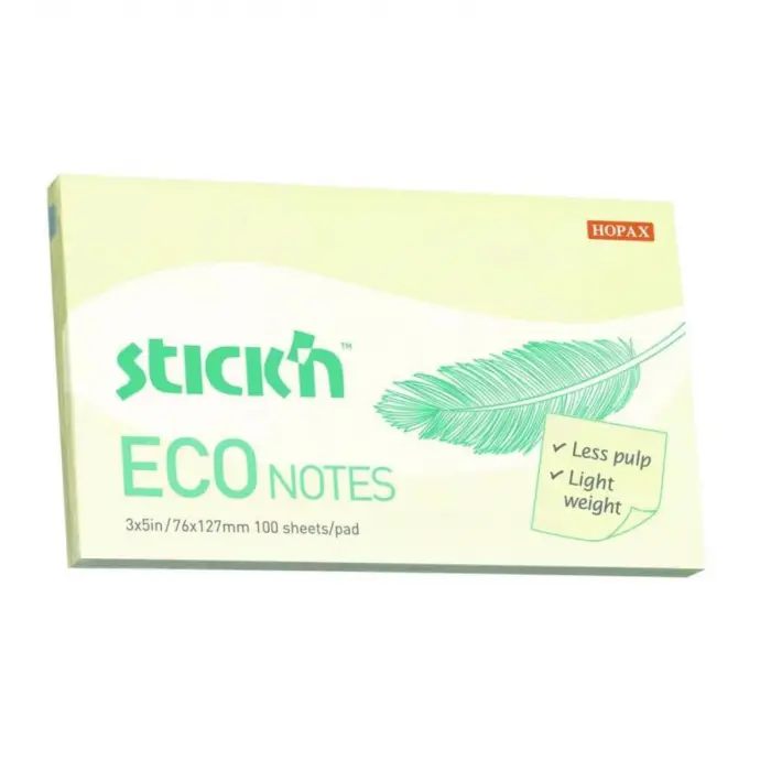 Stıckn 76x127 Eco Notes Pastel Sarı 100yp