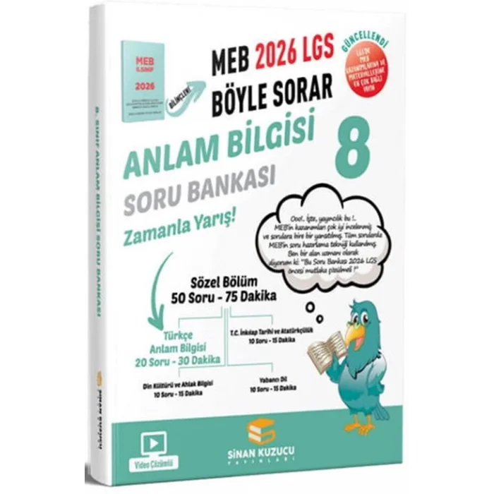 2026 8. Sınıf LGS Anlam Bilgisi Soru Bankası Sinan Kuzucu