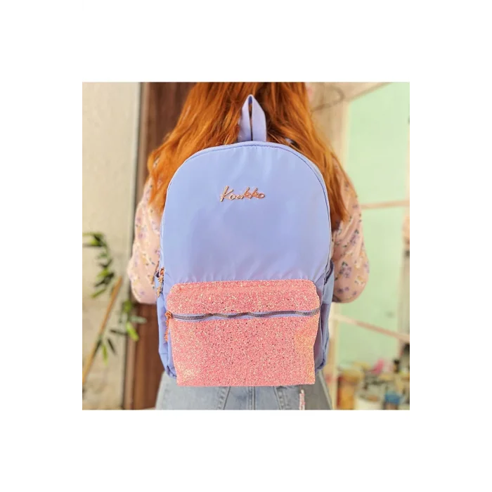 KAUKKO SIRT ÇANTASI BRIGHT TAŞLI-FLORAL MAVİ