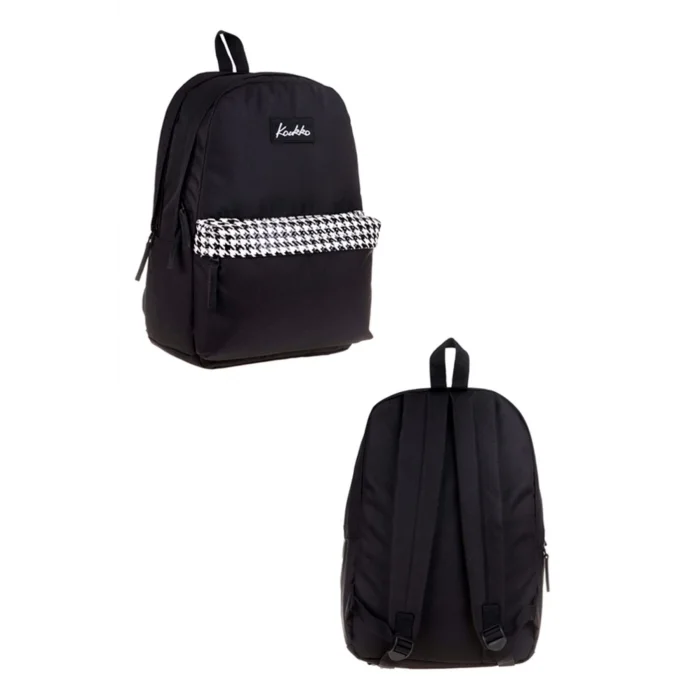 KAUKKO SIRT ÇANTASI BASIC COLORS SİYAH PATERN