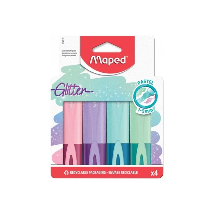 MAPED FOSFORLU KALEMLER GLITTER PASTEL 4LÜ