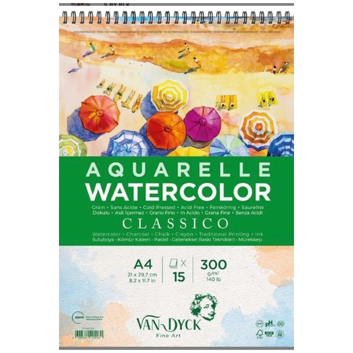 VAN DYCK SULUBOYA BLOK A4 CLASSİCCO DOKULU COLDPRESS 300G 15YP. VD420413