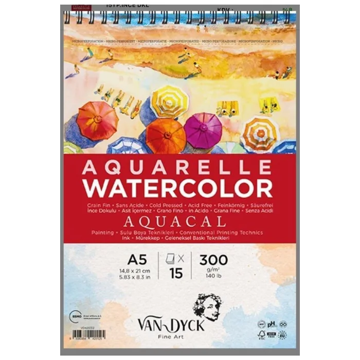 VAN DYCK SULUBOYA BLOK A5 İNCE DOKULU COLDPRESS 300G 15YP. VD420312