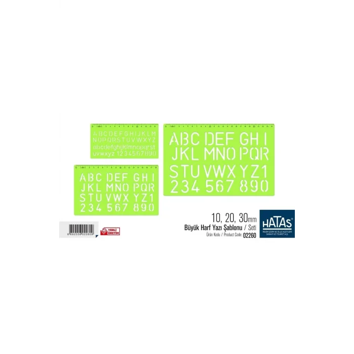 HATAS BÜTÜK HARF ŞABLONU 10-20-30mm.