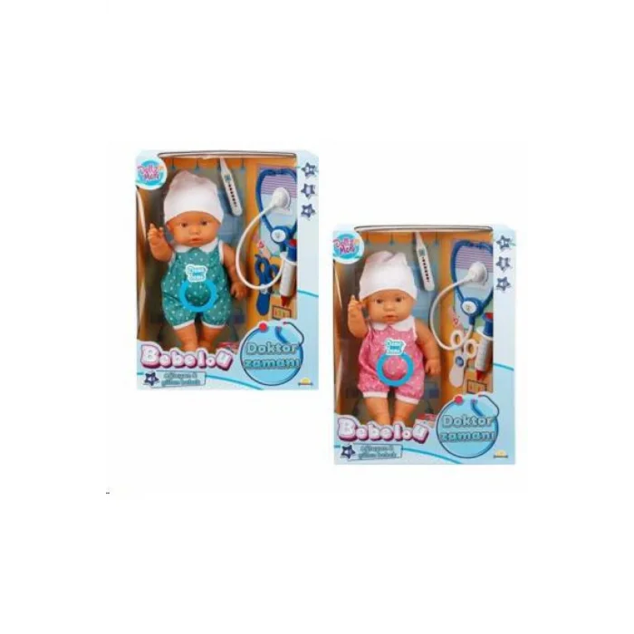 BEBELOU DOKTOR ZAMANI SESLİ BEBEK SETİ 35 CM.