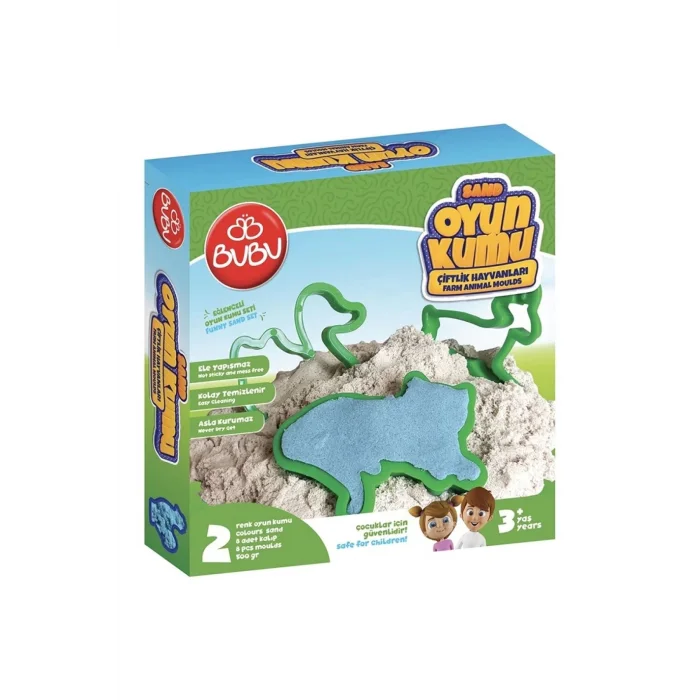 BU-BU OYUN KUMU VE ÇİFTLİK HAYVAN KALIPLI SET 500 GR.