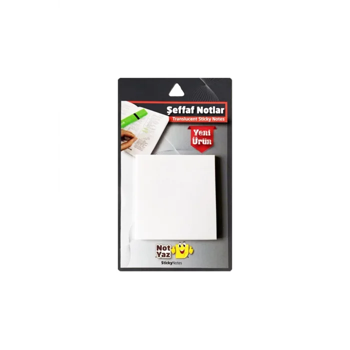 NOT YAZ SN-8957 BEYAZ ŞEFFAF YAPIŞKANLI NOT KAĞIDI 50yp.70x75mm.