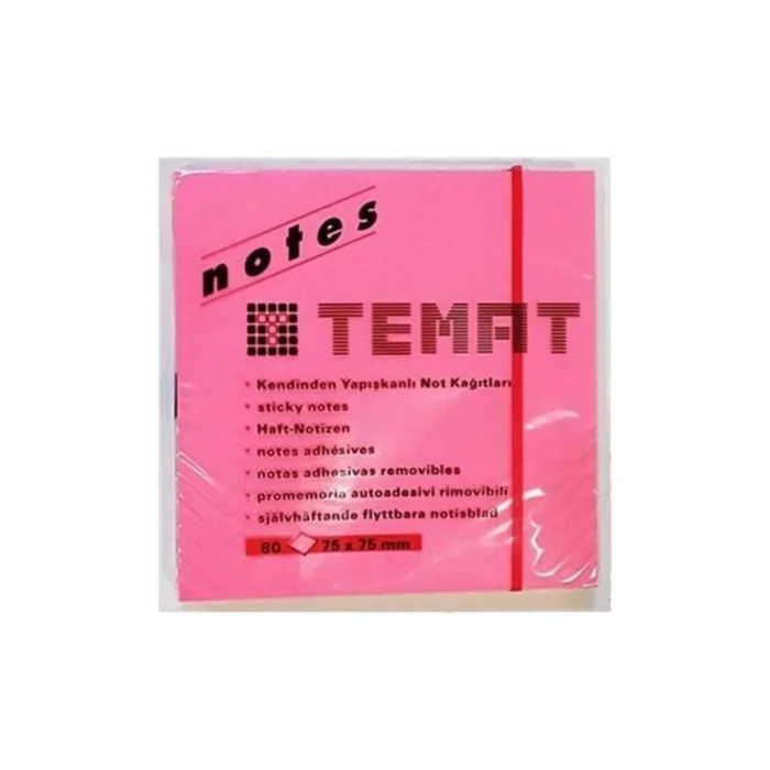 TEMAT KÜP NOT KAĞIDI 75x75 FOSFORLU RENK (320YP 4x80)