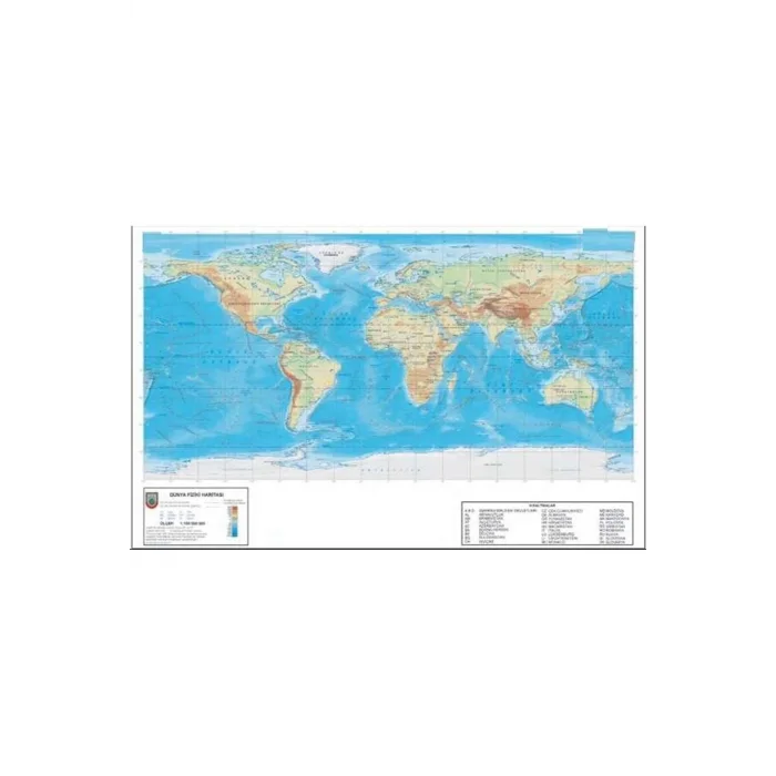ODAK DüNYA SİYASİ VE FİZİKİ HARİTA 50*70