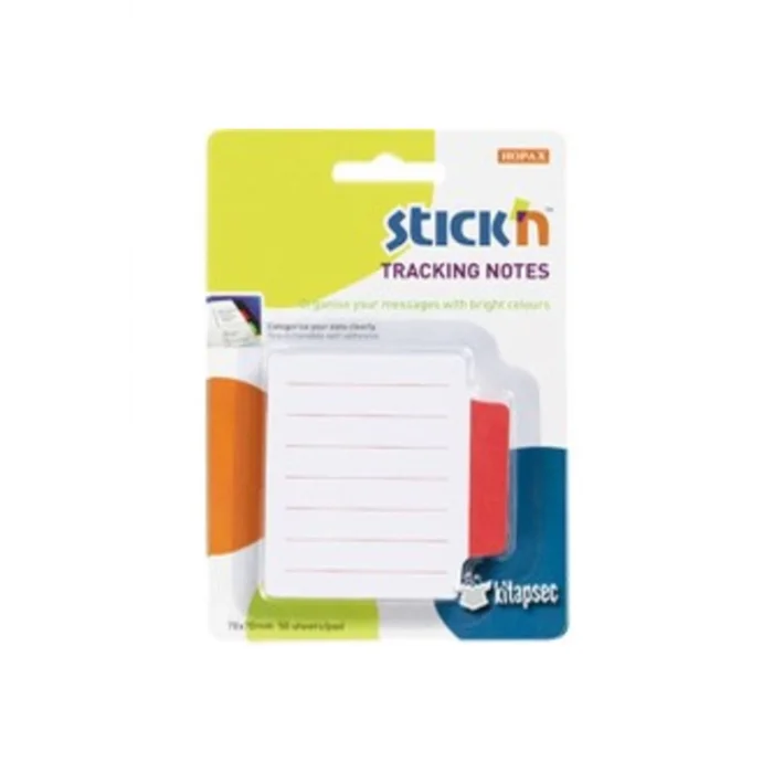 GIPTA STICKN 70X70 ÇİZGİLİ SEPERATÖRLÜ BEYAZ KIRMIZI YAPIŞKANLI NOTLUK 50 YP.