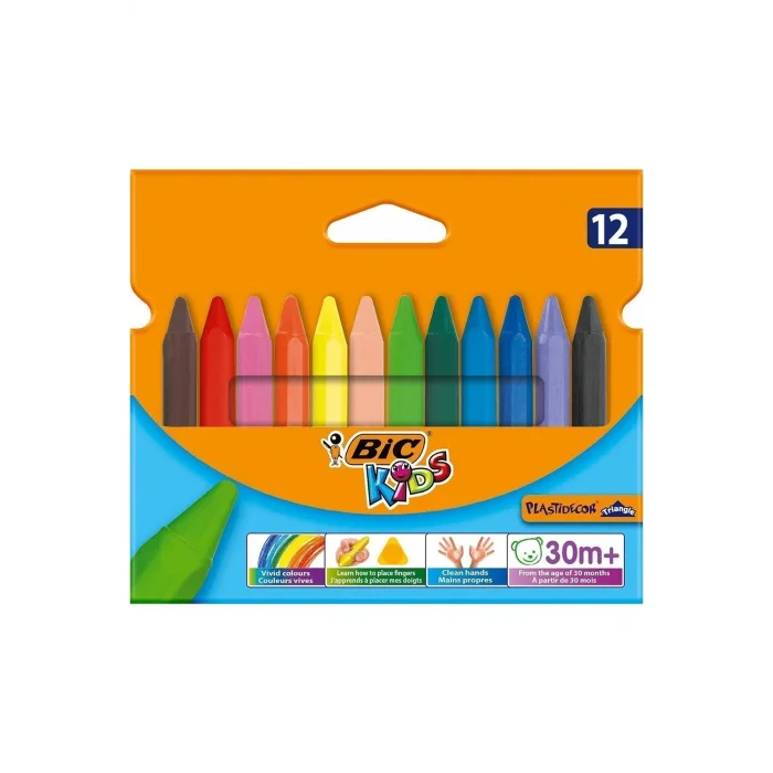 Bic Plastidecor Üçgen (Jumbo) Pastel Boya 12Li
