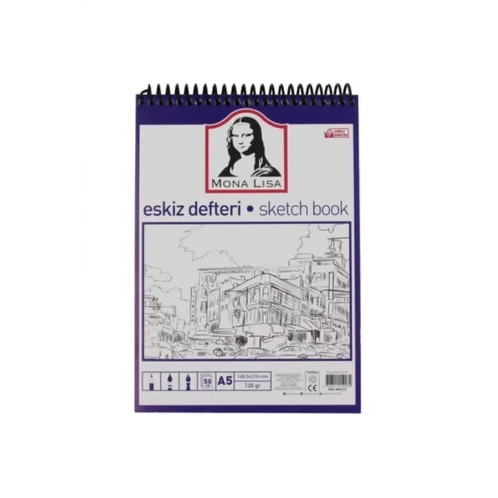 SÜDOR MONALİSA ESKİZ DEFTERİ A5 120G 50 YP TELLİ