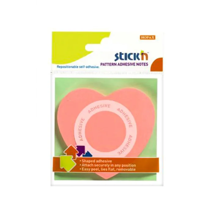 Gipta Stickn 70X70 Kalp Şekilli Açik Pembe Yapişkanli Notluk 50 Yp.