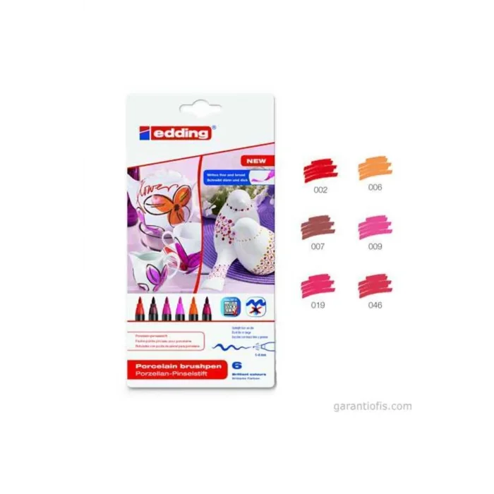 Edding E-4200 Porselen Kalemi Seti 6Li Sicak