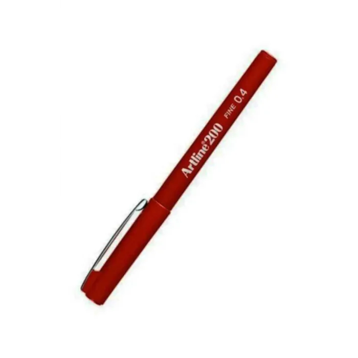 Artline Ek-200N Fine Line Pen 0.4 Mm Dark Red