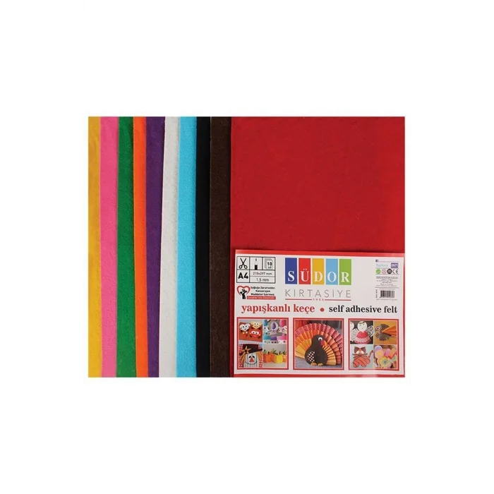 SÜDOR SK33 20X30 CM 10 RENK YAPIŞKANLI KEÇE
