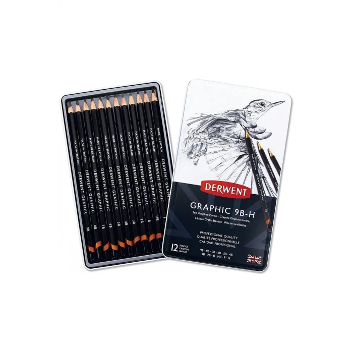 DERWENT GRAPHİC SET SOFT 12Lİ TENEKE KUTU