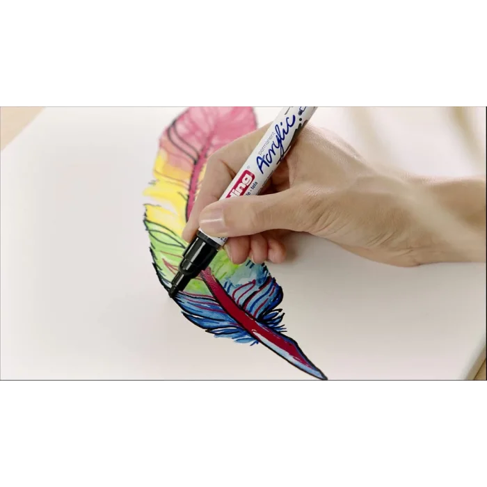 Edding 5100 akrilik markör orta - gümüş - 1 su geçirmez akrilik markör - yuvarlak uçlu 2-3 mm