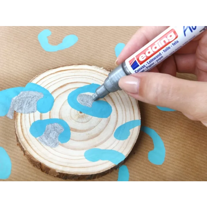 Edding 5100 akrilik markör orta - gümüş - 1 su geçirmez akrilik markör - yuvarlak uçlu 2-3 mm