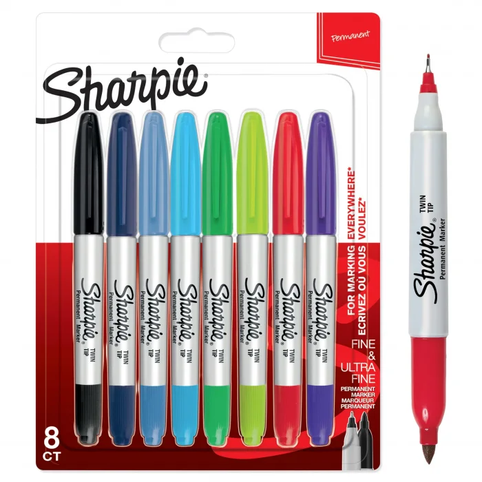 Sharpie Twin Tip Permanent Markör, 8li Karışık Paket