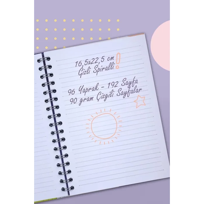 VJ DEFTER SPRİALLİ 16X 22 1717 SUMMER ÇİZGİLİ